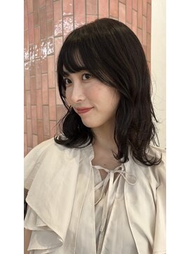 ソレイユトウキョウシブヤ(SOLEIL TOKYO shibuya) ミディアムレイヤーフェイスレイヤー黒髪くびれヘア