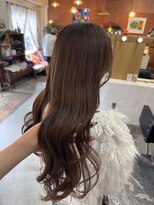 チャプター 問屋町(chapter) ケアカラーヘーゼルベージュ顔まわりレイヤーカット韓国ヘア