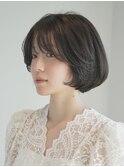 丸みショート・ボブ/丸顔/前髪あり/絶壁解消/20代/30代/長め