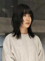 ネロ ヘアサロン 渋谷(NERO HAIR SALON) 【倉田真希】シャギーウルフ マッシュウルフ 前髪あり 黒髪