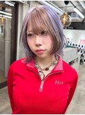 デザインカラー♪パープル×ブラウン/原宿/レイヤーカット