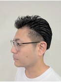 ツヤ間際立つ大人の爽やかツーブロックアップバンク