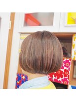 ポルタカリーナサロン(PORTA CARINA SALON)&nbsp;イルミナカラー&赤系ホイルの内巻きボブ