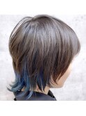 ウルフカットのブルーカラー【岸雄一/池袋/池袋/池袋/池袋】