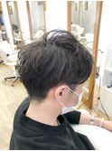 かき上げヘア　ニュアンスマッシュ　サイドパート　韓国マッシュ