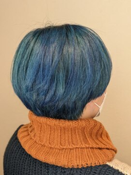 エイムヘアコルト 溝の口店(eim hair colt) アクリルカラーでブルー髪色