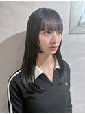 黒髪ぱっつん韓国アイドル風ワイドバング垢抜けヘア【梅田】