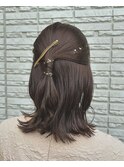 金箔ハーフアップ