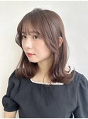 〈藤間〉顔まわりレイヤー/くびれミディアム/韓国ヘア