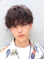 ネイビー(NAVY)&nbsp;無造作シャドウパーマ メンズマッシュ