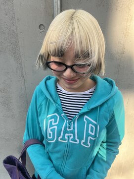 ピークアブー 原宿ハラカド(PEEK-A-BOO) 裾カラー/ボブレイヤー/抜きっぱなし/デザインカラー