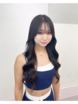 ガルボヘアー 心斎橋店(garbohair) 心斎橋当日予約エクステサロン暗めココアブラウンロングヘアー