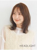 小顔魅せミディアムレイヤー似合わせ韓国前髪あり大人イメチェン