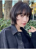 ウルフボブ/顔周りレイヤーボブ/外ハネボブ/ワイドバング/代官山