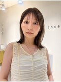 ダークパープル/レイヤーボブ顔周りレイヤー/ミルクブラウン銀座