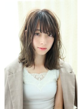 ネオリーブクレア 綱島店(Neolive Krea) ゆるふわロブ☆浮遊感 斜めバング ［neolive krea綱島］