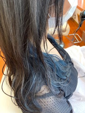 フィールカブ 仙川(feel kab) ブルーインナーカラー ブルーグレージュ