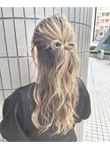 リボンハーフアップ