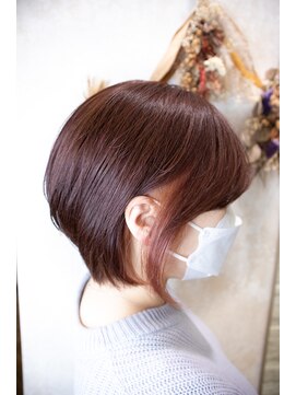 オラ ボーテ(Aura Beaute) 『Aura Beaute京都』ショート　イヤリングカラー　ピンク