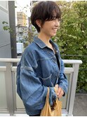 ひし形ショート×ニュアンスパーマ