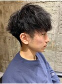 ツイストスパイラルパーマツイストパーマツーブロック刈り上げ