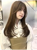 ワンカールレイヤー ブリーチなしベージュカラー
