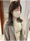 【松本咲花】ブリーチなしダブルカラー透明感オリーブグレージュ