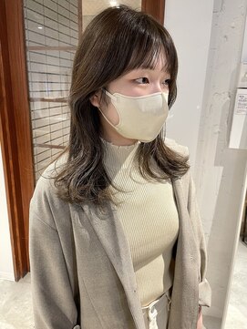 コフィー バイ メルト 吉祥寺(cofy by melt) 【松本咲花】ブリーチなしダブルカラー透明感オリーブグレージュ