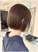 ショートボブ大人ショートヘアワンカラーブリーチなしカラー横浜