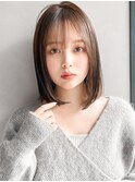 ワンカール艶感セミディナチュラルカールシースルーバング