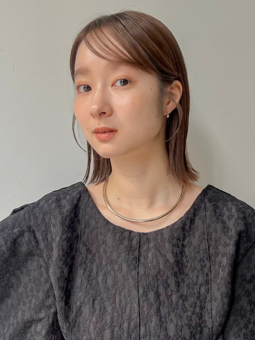 大人可愛いピンクベージュ/外ハネボブ/表参道/原宿