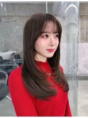 美髪韓国レイヤーイメチェン似合わせワイドバングロングレイヤー