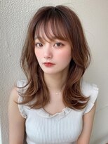 アフロート エル 錦糸町(AFLOAT L) 大人かわいいセミロングレイヤー × ミルクティーベージュ