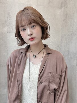 ラベル 渋谷(LAVEL) ココアブラウン切りっぱなしフェイスレイヤーボブ髪質改善渋谷