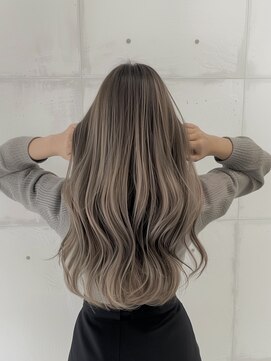 ネックス 表参道本店(nex) デザインカラーレイヤーカットウェットヘアオリーブベージュ白髪