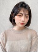 前髪 外ハネボブ 小顔 クラゲヘアー オリーブグレー"