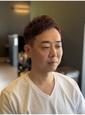 ベリーショート　アップバング　赤系カラー