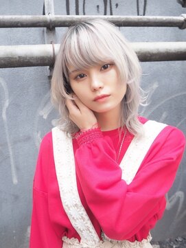 リアイス(Re:ICE) ミニウルフ/くすみブルー/流れるレイヤー/インナーハイライト