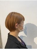 丸みショート×オレンジ
