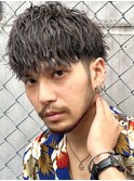 波巻きスパイラルパーマツイストスパイラルツーブロック