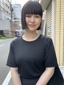 リル(Lilu) 黒髪ストレートのボブ。福岡美容室リル　クロカワケンタ