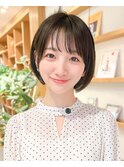 大人可愛い20代30代40代小顔ウルフレイヤーボブ丸みショートボブ