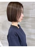 切りっぱなしボブ/アースカラー