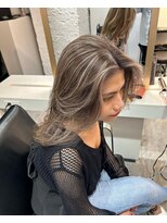 ブレンド 渋谷(BLend)&nbsp;ハイライトブルージュマチルダボブインナーグレージュ前髪