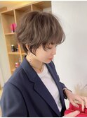 ゆるふわパーマ/グレージュ/ショート