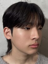 韓国シースルーマッシュカルマパーマダウンパーマ黒髪マッシュ