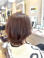 ヘアーメイクロージー 八軒店 (HAIR MAKE ROSY)&nbsp;ミディアムストレート外ハネボブ大人ショート切っぱなしボブ