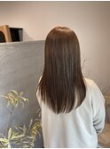 レイヤーロング/アッシュベージュカラー