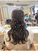 波巻きハーフアップ