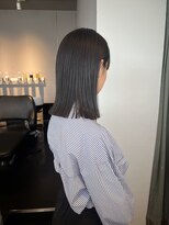 ヘアーエスクールシーユー 枚方T-SITE店(hair S.COEUR×Cu) 丸くないボブ/切りっぱなしボブ/大阪美容室/枚方美容室